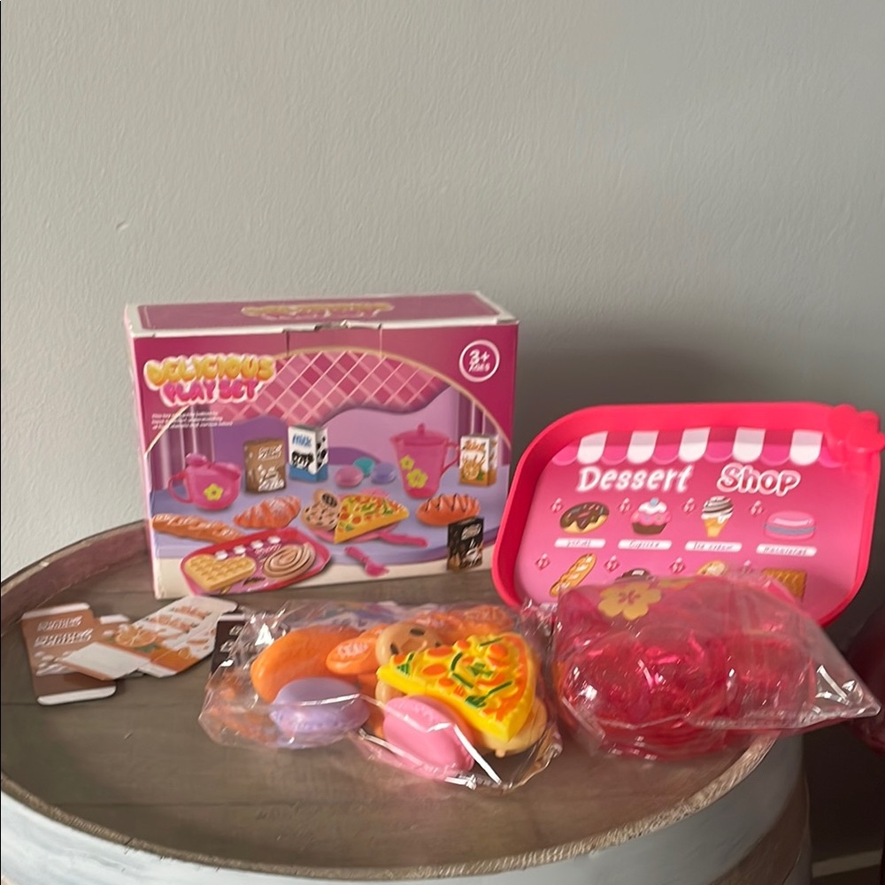 Pretend Food Play Set Dessert Shop Playset for Kids - Pink